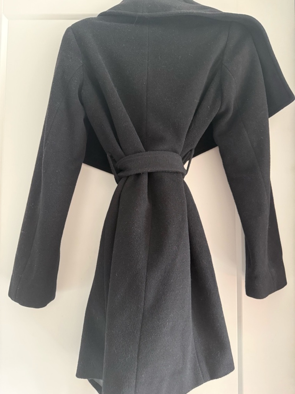 Michael Kors Black Belted Wool-Blend Coat - Picture 3 of 5